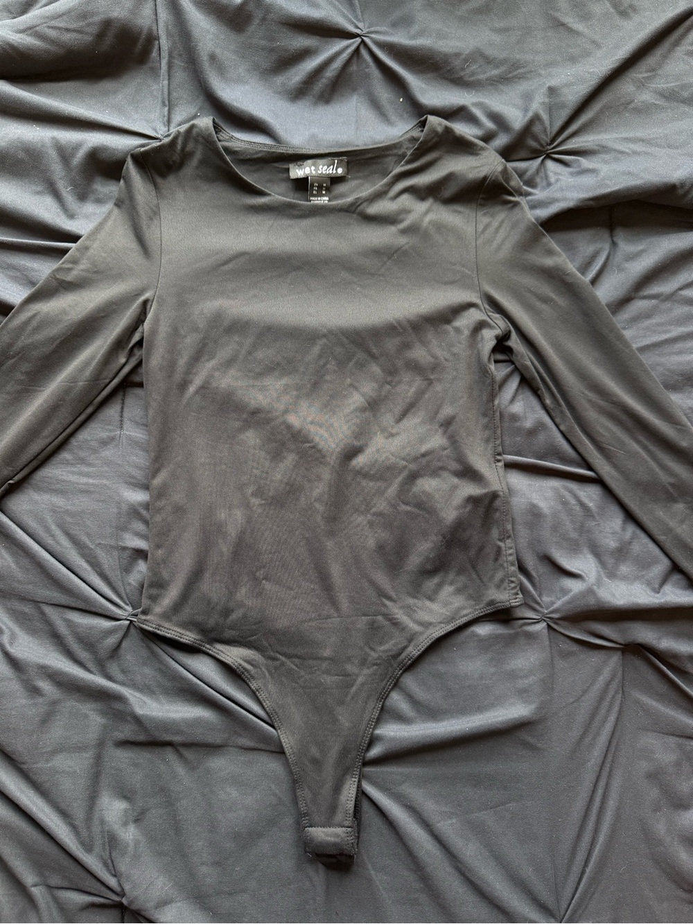 NWOT Wet Seal Black Crewneck Bodysuit Top